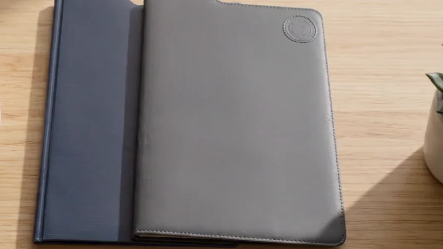 Illustration of two closed document folders on a desk