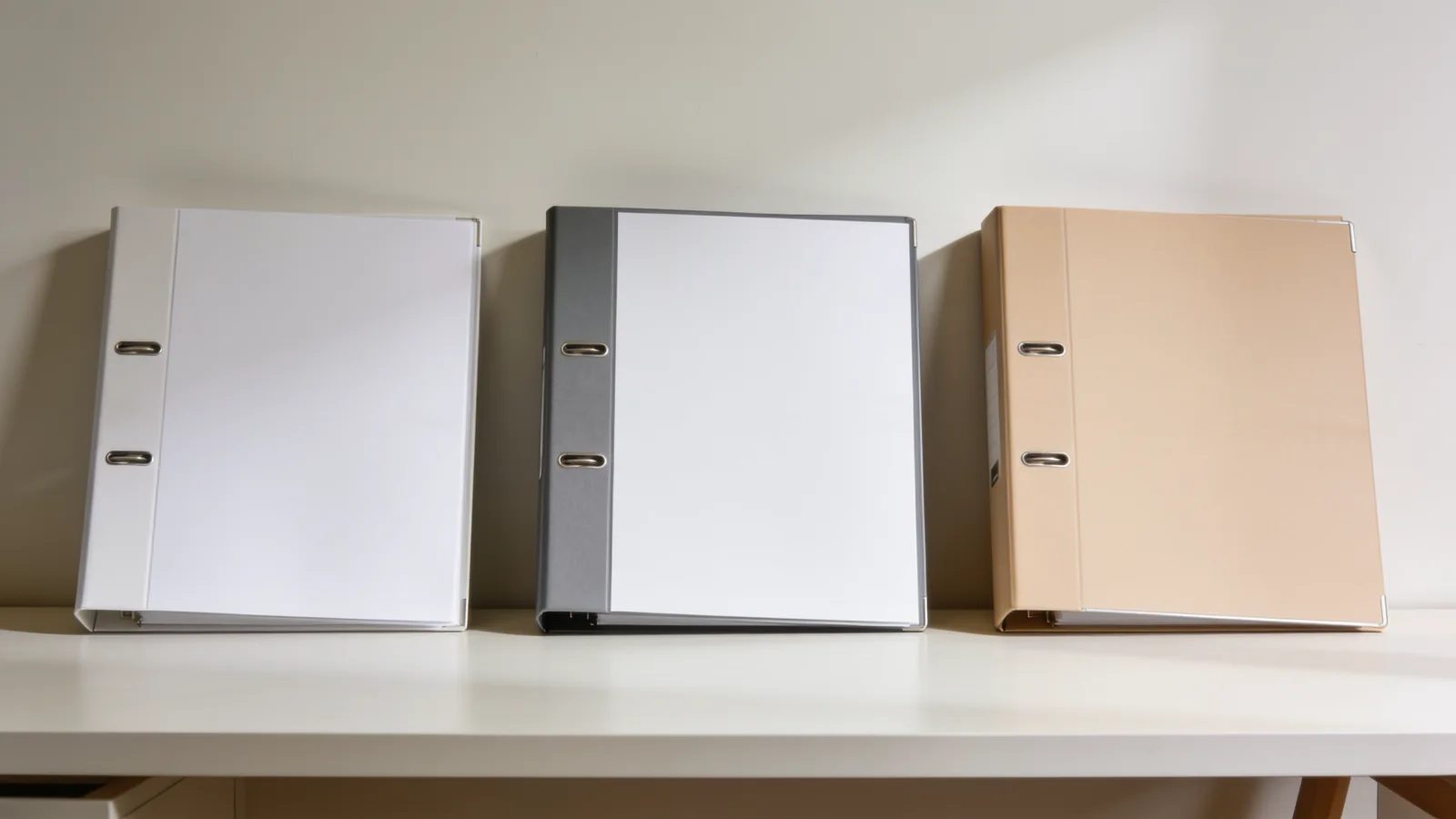 Illustration of three plain binders for comparing legal options