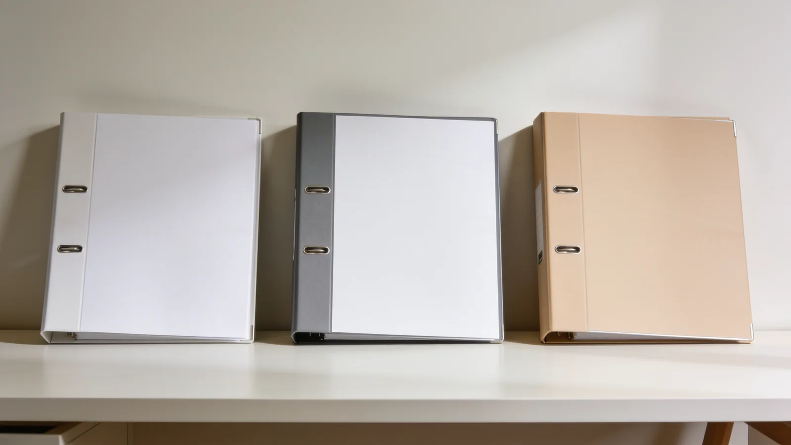 Illustration of three plain binders for comparing legal options