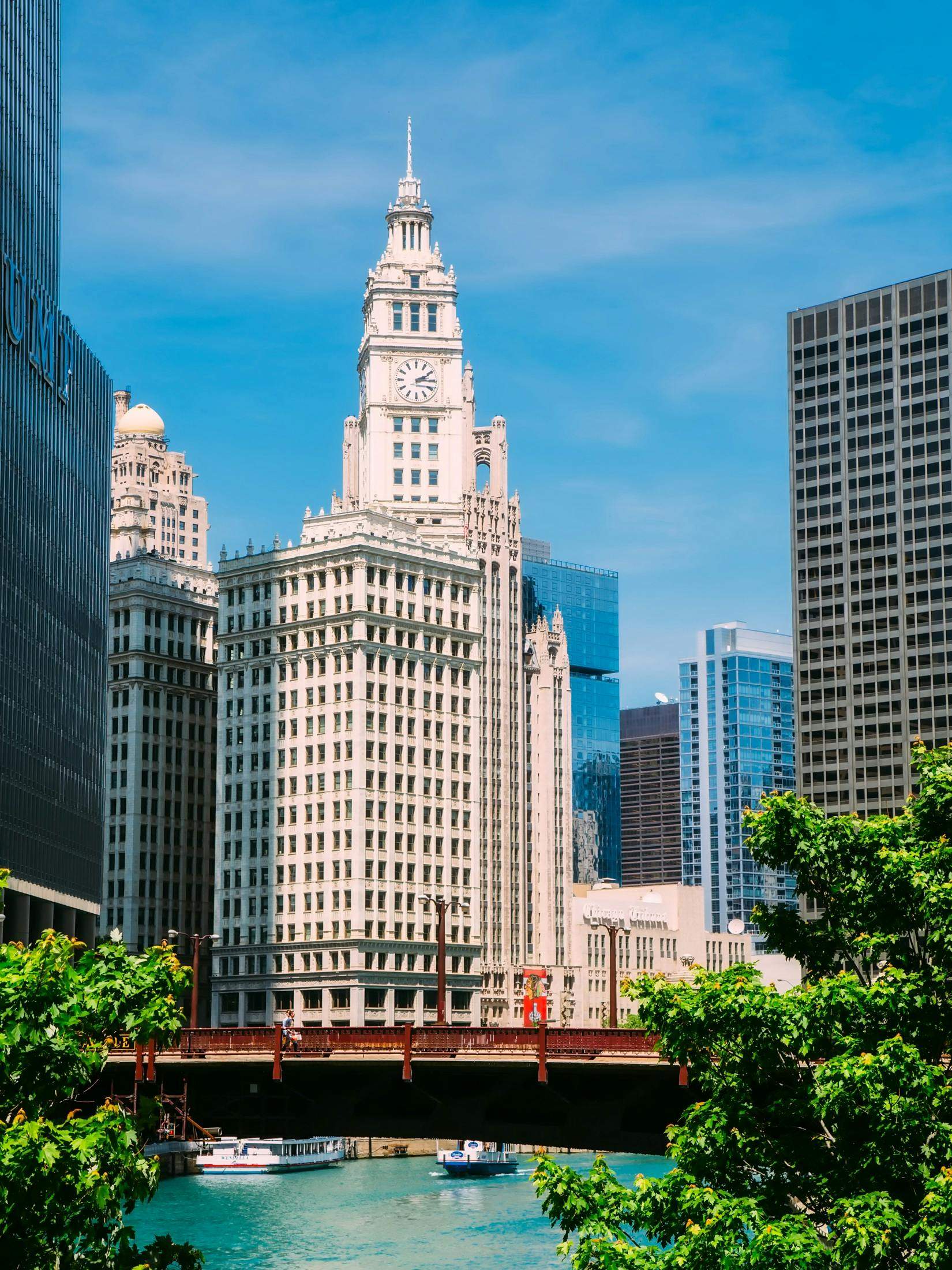 edificio Wrigley en el centro de Chicago
