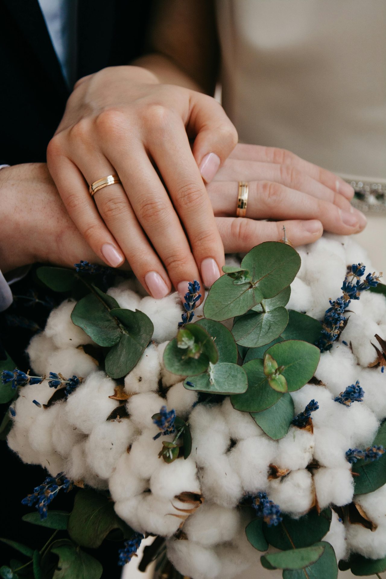 married couple with boquet