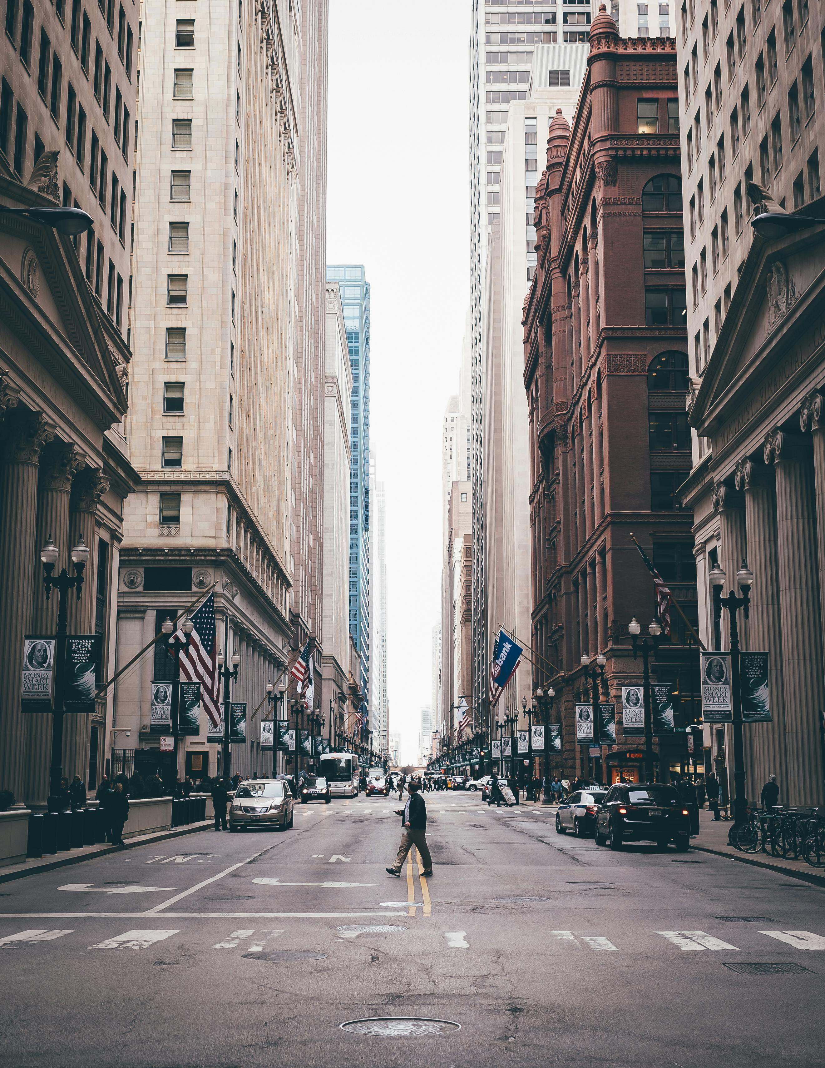 Cruce peatonal en el centro de Chicago